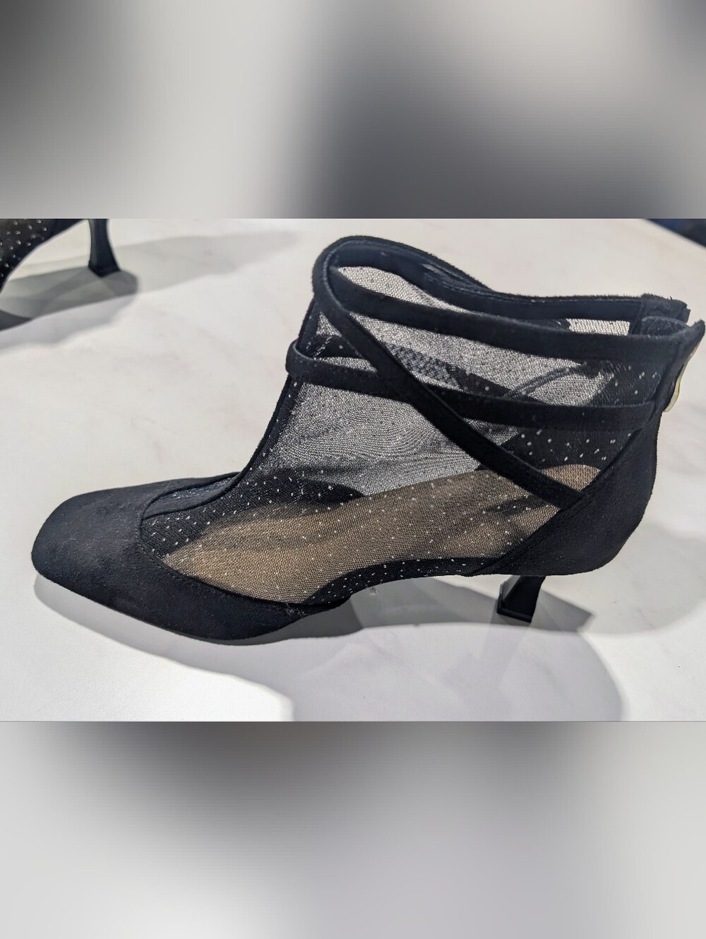 NEW Elegant Black Mesh Ankle Pump - Women's Dress Shoe